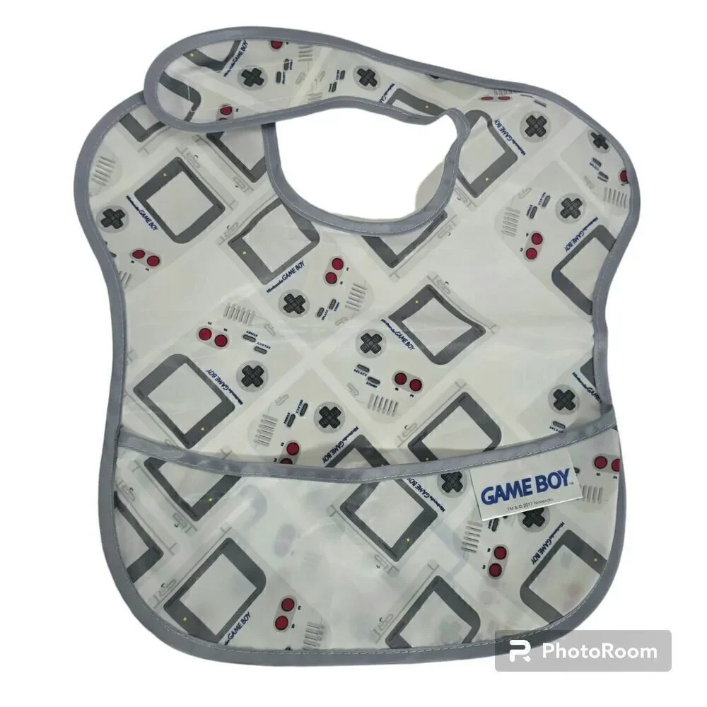 Nintendo Bumkins Baby Superbib NES Gameboy Waterproof Bibs Pack‎ Of 2 Gamer